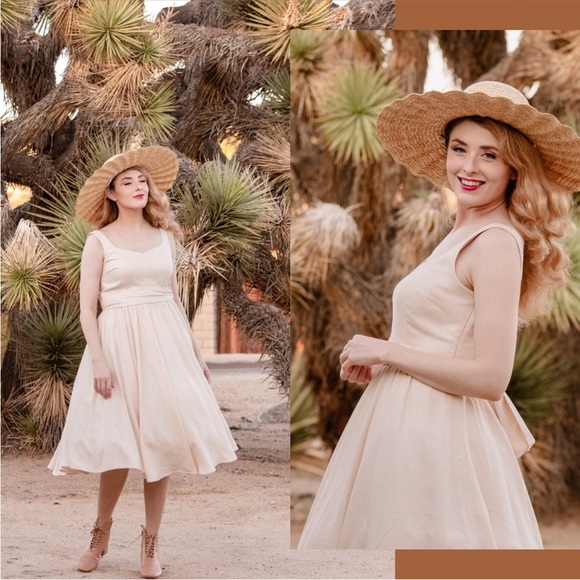 Bedra Vintage "By The Sea" Midi Dress Ivory - Picture 2 of 9